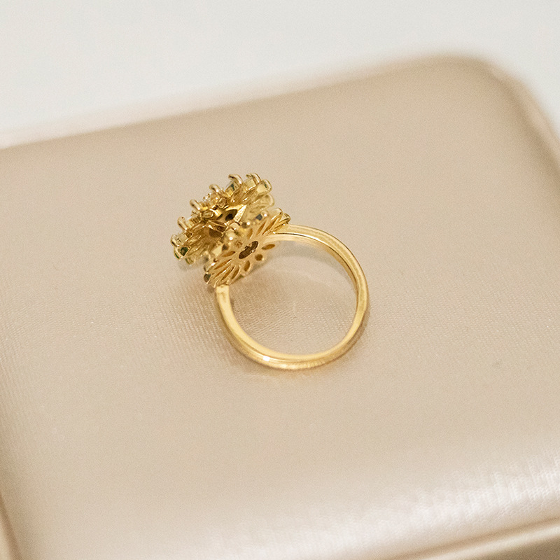 Rotatable Sunflower Rings Anti Stress Anxiety Fidget Adjustable Open Rings